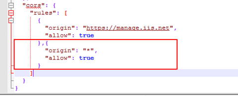 IIS Manager 配置文件修该，允许跨域CORS访问